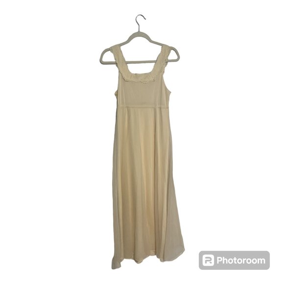 Vintage 1950s Shadowline Pale Yellow/Cream Long Gown Lingerie & Robe Size Small - Picture 8 of 12